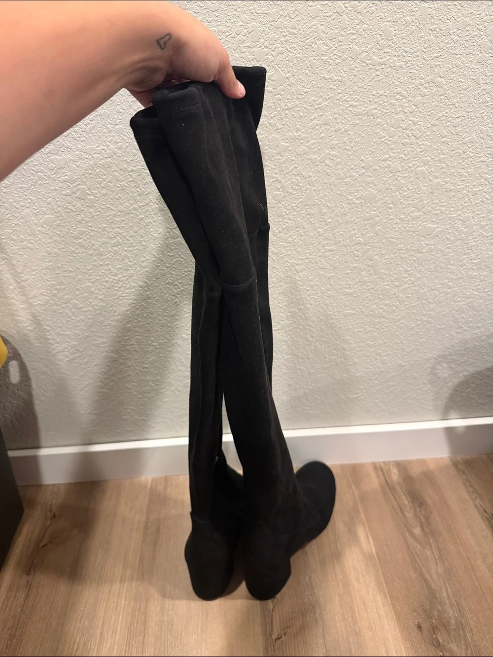 Sam Edelman Black Over-the-Knee Suede Block Heel Boots